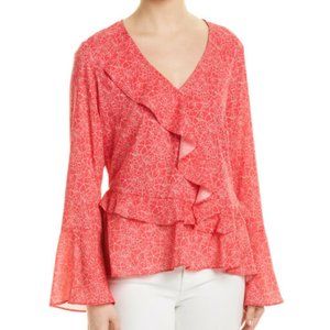 Parker NY Floral Ruffle Blouse in Hydrangea $298
